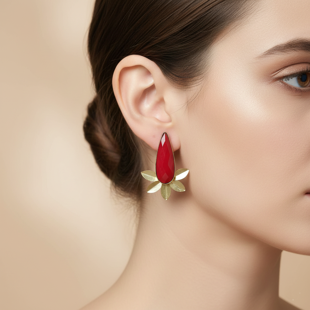 Crimson Petal Earrings
